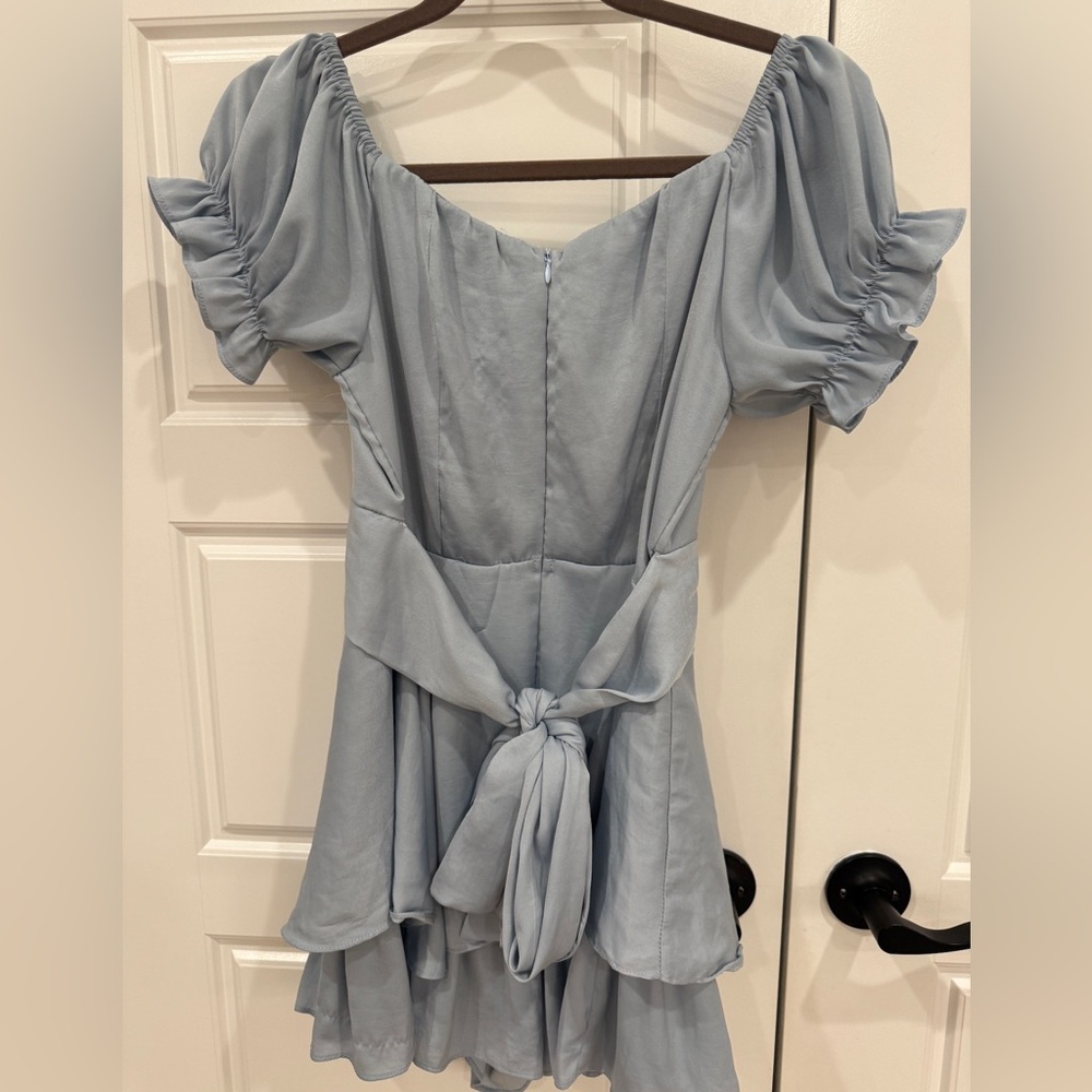 American Threads Light Blue Ruffle Romper - Picture 3 of 4